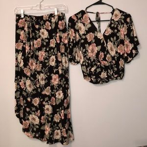Two-Piece Floral Outfit